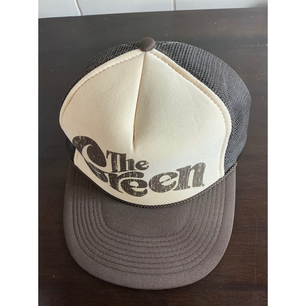 The Green Band Trucker Hat Men's One Size Brown Beige Mesh Snapback Cap